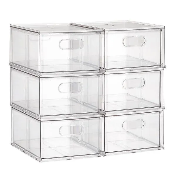 Case of 6 T.H.E. Stackable Drawer Clear