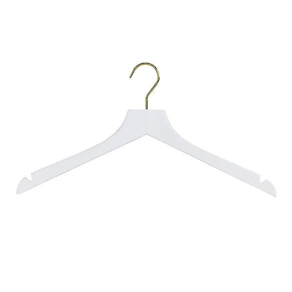 MAWA Beechwood Shirt/Blouse Hanger White Pkg/6