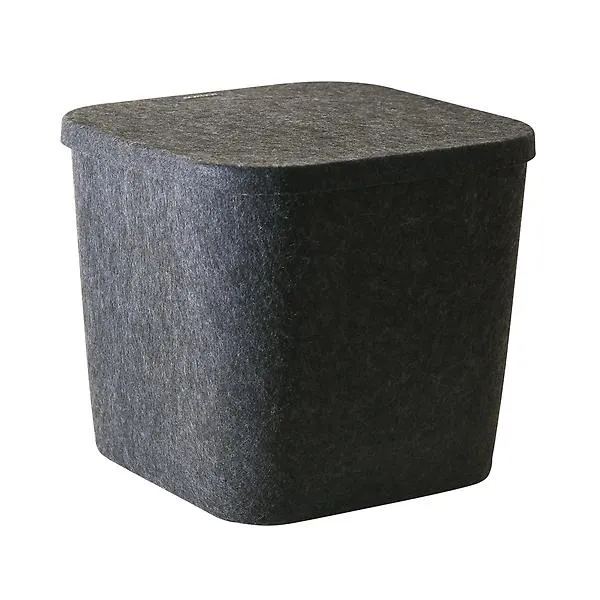 Original The Sculpted Bin with Lid Carbon (charcoal)