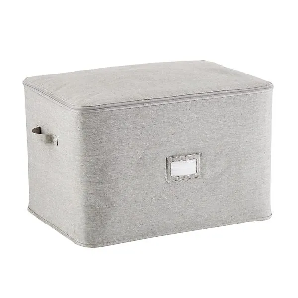 The Container Store Large Zippered Storage Bag Grey