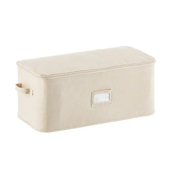 The Container Store Medium Zippered Storage Bag Natural