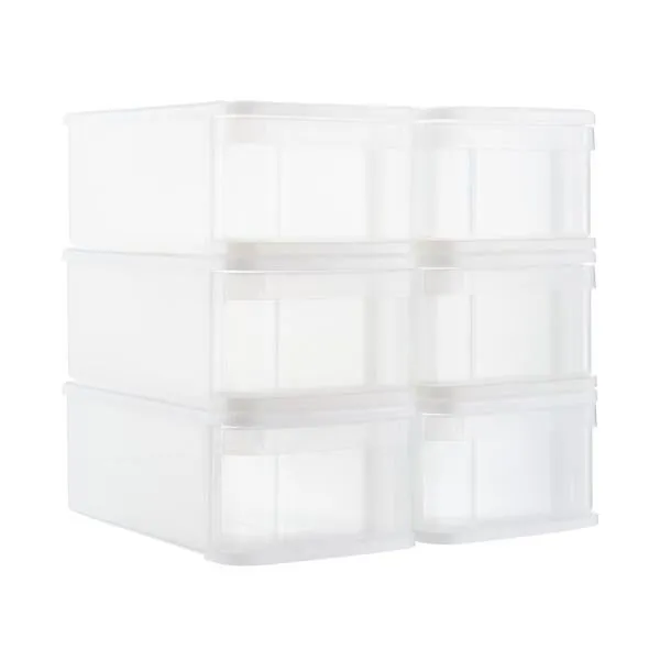 Case of 6 Small Tint Stacking Drawers Clear