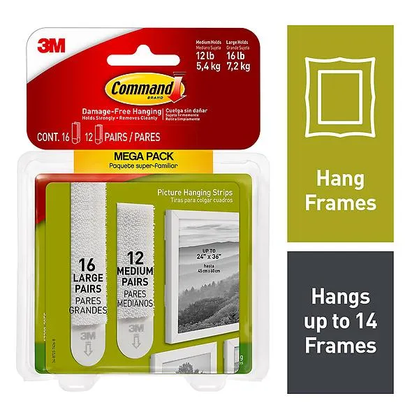 Command Medium/Large Picture Hanging Strips White Pkg/28