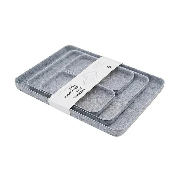 Welaxy Catchall Felt Tray Gray Set of 4