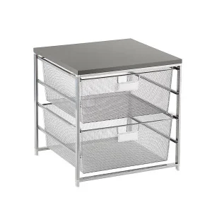 Cabinet-Sized Mesh 2-Drawer Solution Platinum & Grey