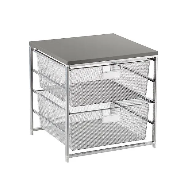 Cabinet-Sized Mesh 2-Drawer Solution Platinum & Grey