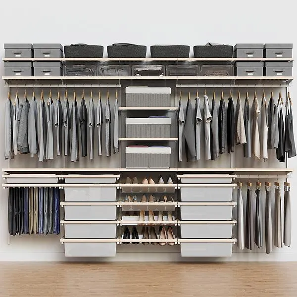 Décor+ by Elfa 10' Closet Mt White & Nat Birch