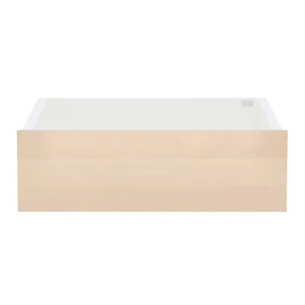 Décor+ by Elfa Deep Solid Drawer Box White & Nat Birch