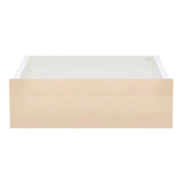 Décor+ by Elfa Deep Solid Drawer Box White & White & Nat Birch
