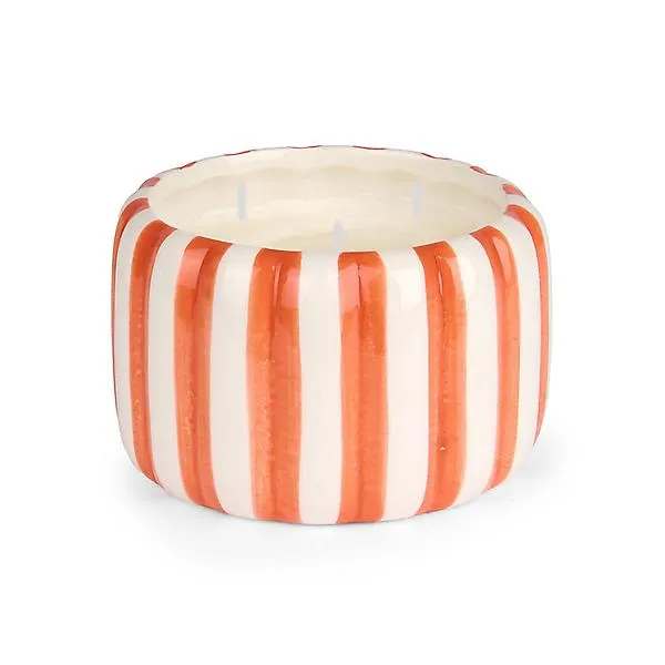 15OZ Candle Jar Stripe Ceramic 3 Pink