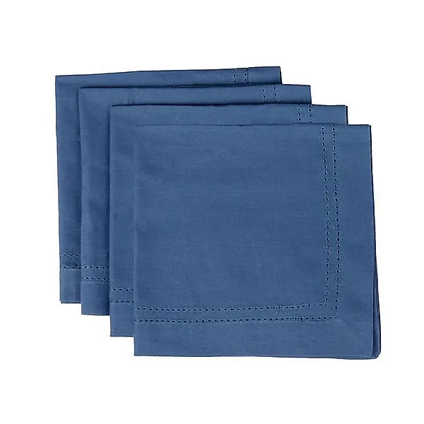 18IN NPKN HEMSTITCH BLUE ST/4 Blue/Navy