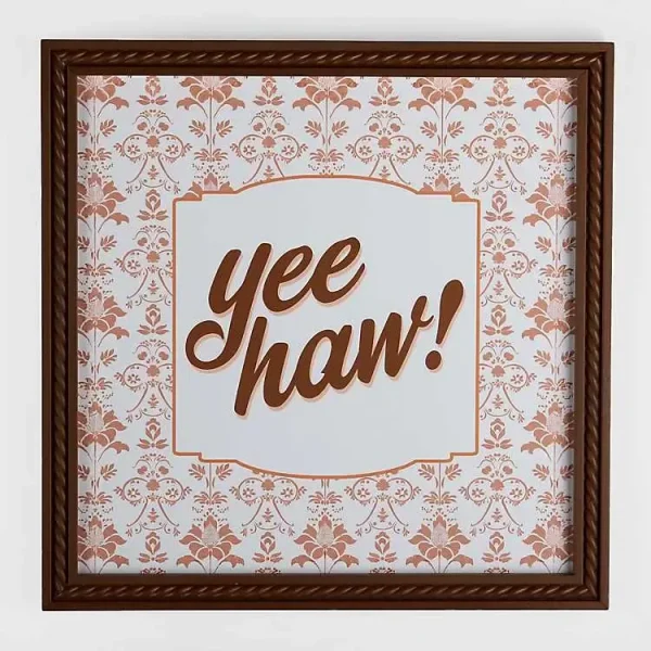 Yee Haw Floral Print Wall Plaque