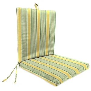 Yellow and Green Stripe Outdoor Chair Cushion