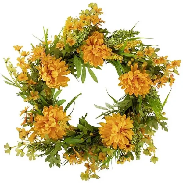 Yellow Peony and Greenery Wreath