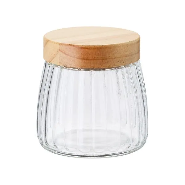5 in. Ribbed Glass Canister Small