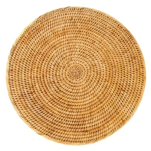 Artifacts Trading Company 14" Rattan Round Placemat Honey Brown Set of 4