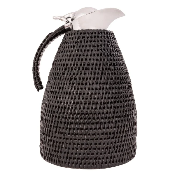 Artifacts Trading Company Rattan 1.5 Liter Stainless St Tudor Black