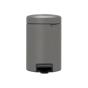 Brabantia 0.8 gal newIcon Step On Trash Can Concrete Gray