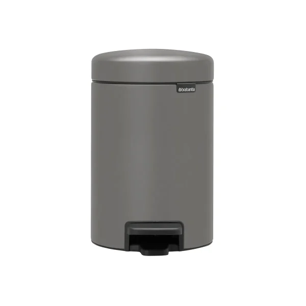 Brabantia 0.8 gal newIcon Step On Trash Can Concrete Gray