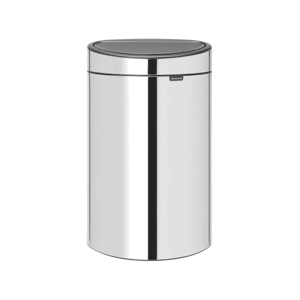 Brabantia 10.6 Gallon Touch Top Trash Can Brilliant Steel