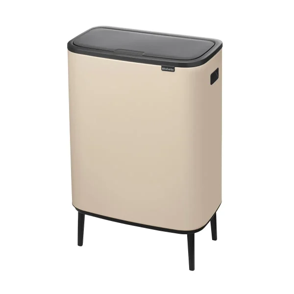 Brabantia 2 x 8 gal Bo Touch Top Hi Trash Can Soft Beige