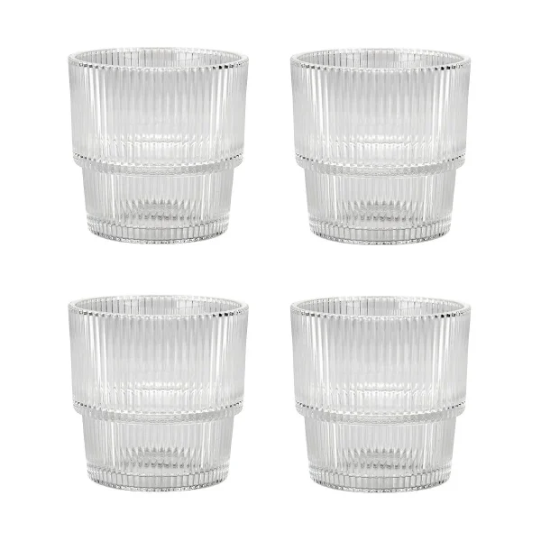 Capri Ribbed Short Tumbler Set of 4