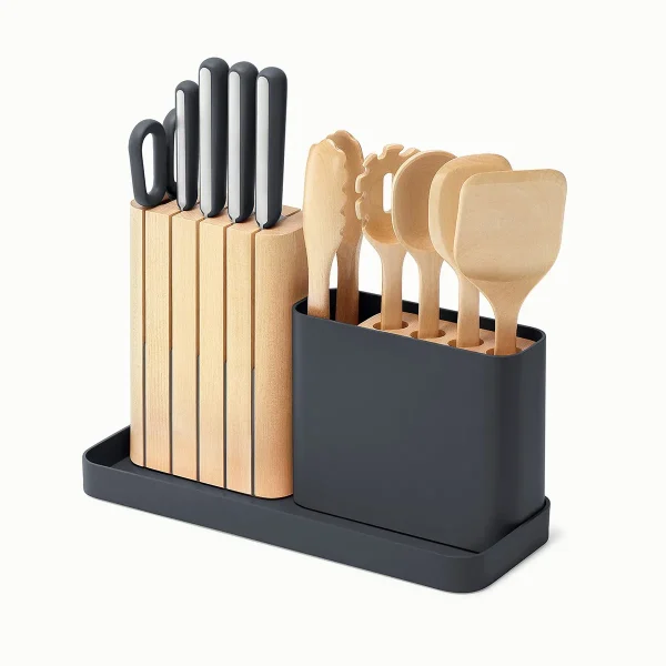 Caraway Home 14 Piece Knife and Utensil Set Charcoal Set of 14