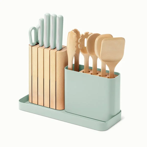 Caraway Home 14 Piece Knife and Utensil Set Mist Set of 14