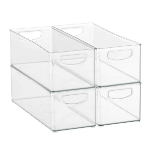 Case of 4 Linus Medium Deep Drawer Bin Clear