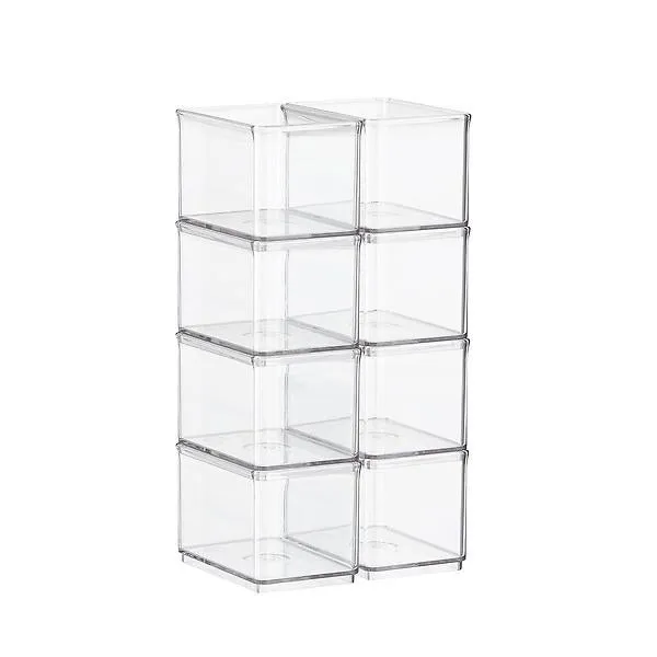 Case of 8 T.H.E. Small Bin Organizer Clear