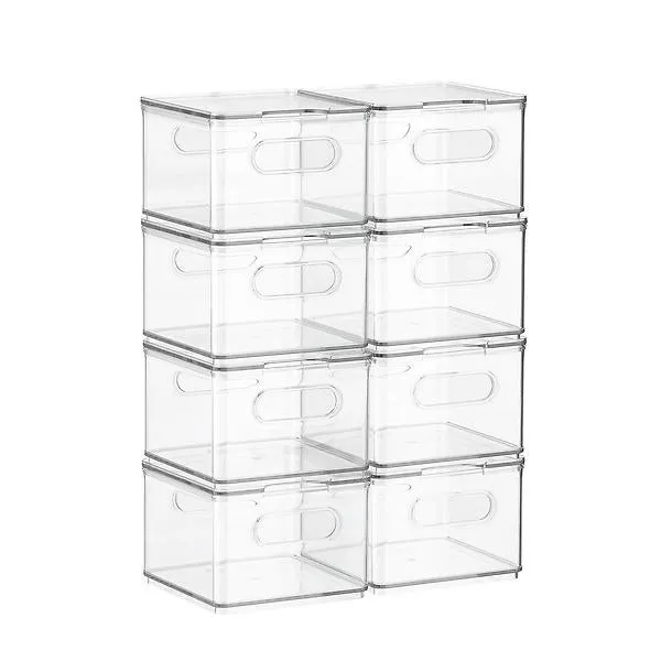 Case of 8 T.H.E. Small Fridge Bin Clear