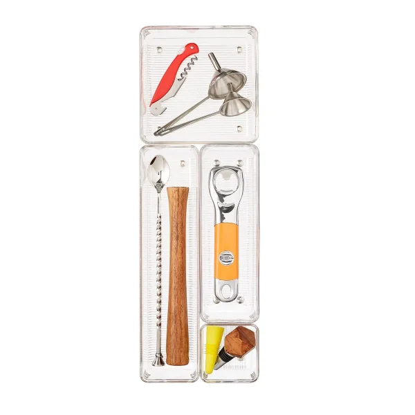 iDesign 6" x 18" Linus Shallow Drawer Organizer Starter Kit