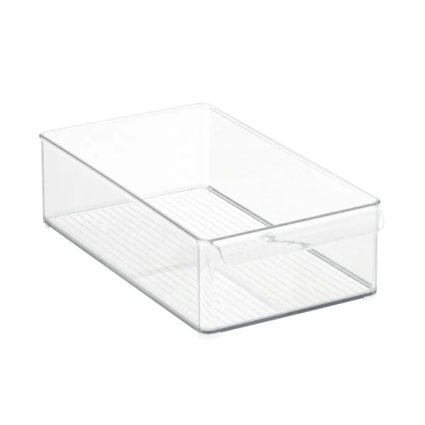 iDESIGN Wide Deep Fridge Bins Tray Clear