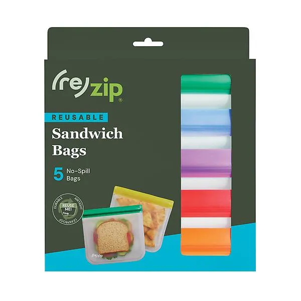 Re-Zip Reusable Sandwich Bag Pkg/5