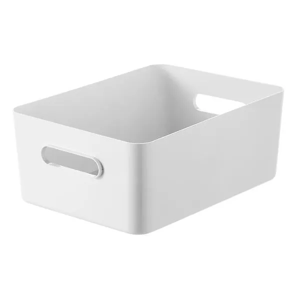 SmartStore Large Compact Plastic Bin w/ Handles White
