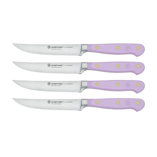 Wüsthof Classic Four Piece Steak Knife Set Purple