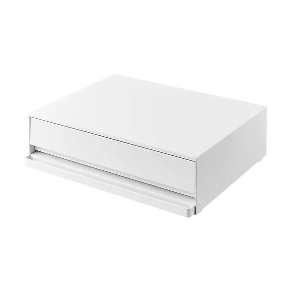 Yamazaki Home Drawer w/Pull-Out Shelf Steel White
