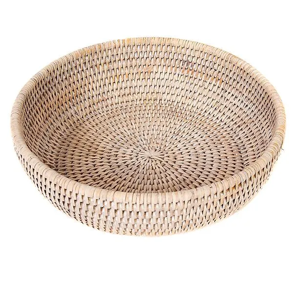Artifacts Trading Company Rattan Everything Bowl White Wash