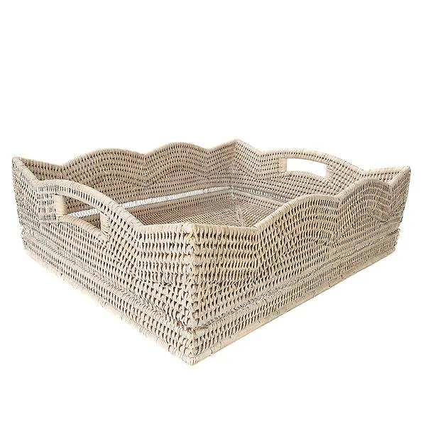 Artifacts Trading Company Scallop Basket White Wash