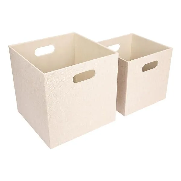 Horderly FabricCube Bin Set Beige Set of 4