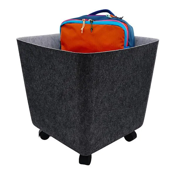 Welaxy Felt Bin, W/ 4 Rolling Wheels Charcoal