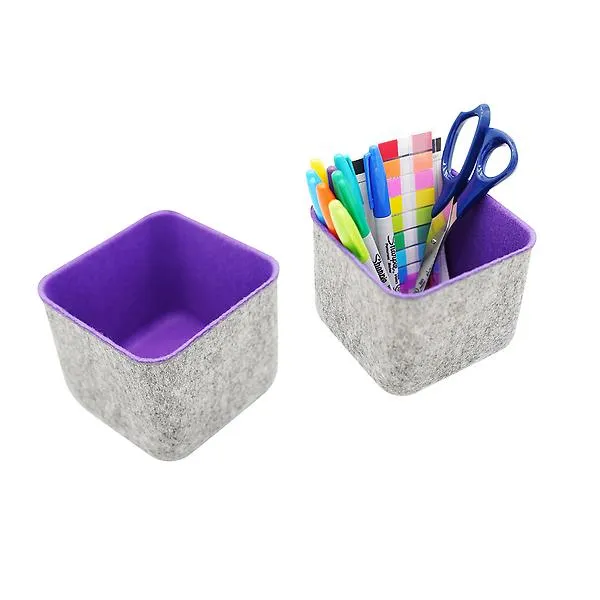 Welaxy Felt Organizer Bins Purple Pkg/2